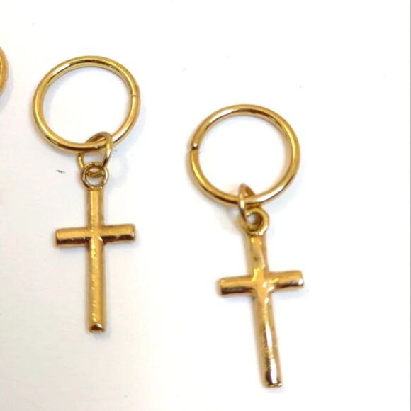 Gold Cross Hair Jewelry lot of 3 - Picture 3 of 6
